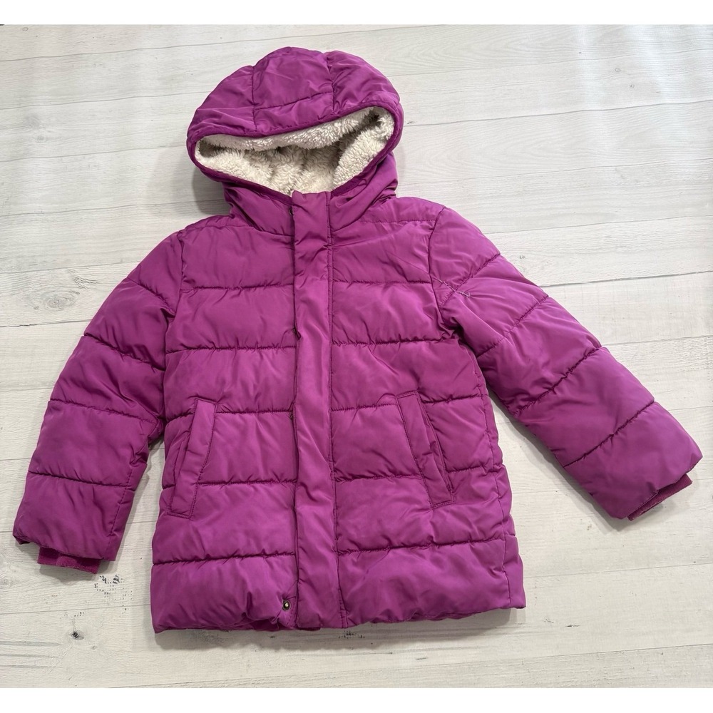 Primary kids magenta‎ puffer jacket 4/5